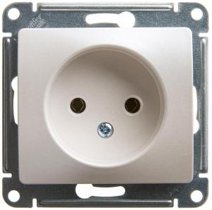 Розетка 1-м 16А С/У Перламутр Glossa