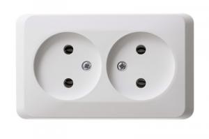 Розетка 2-м 16А О/У Белый Etude