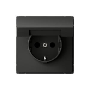 Розетка 1-м 16А С/У З/К со штор. с крышкой IP20 Базальт ArtGallery