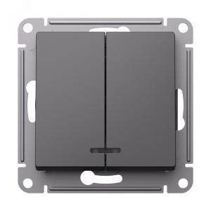 Выключатель 2-кл 10А С/У с индикатором Базальт AtlasDesign