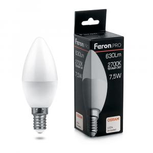 Лампа светодиодная LB-1307 Свеча E14 7.5W 2700K Feron.PRO