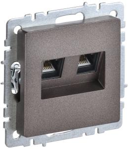 Розетка RJ45+RJ45 кат.5Е С/У Темная Бронза Brite