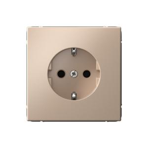 Розетка 1-м 16А С/У З/К со шторками Песочный ArtGallery
