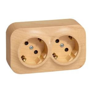 Розетка 2-я с/з Сосна Legrand Quteo