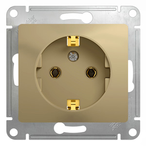 Розетка 1-м 16А С/У З/К Титан Glossa