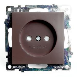 Розетка 1-м 10А С/У со шторками Шоколад Катрин