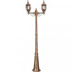 Светильник садово-парковый «Классика» (НТУ)  8114 2*100W, E27, 230V, IP44, цвет черное золото, 8-и гранник, столб большой, 155*590*22 Feron