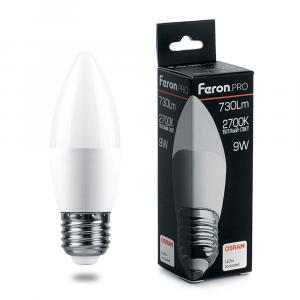 Лампа светодиодная LB-1309 Свеча E27 9W 2700K 730Lm Feron.PRO
