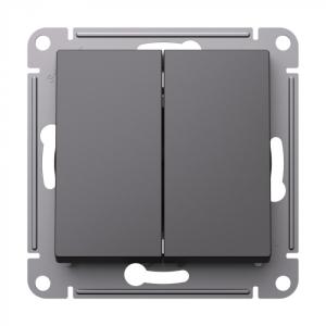 Переключатель 2-кл 10А C/У перекрестный Базальт AtlasDesign