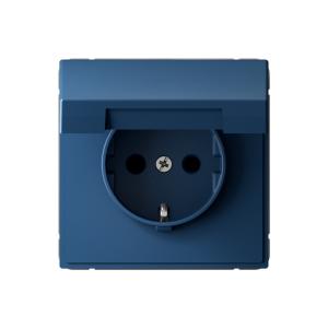 Розетка 1-м 16А С/У З/К со штор. с крышкой IP20 Аквамарин ArtGallery