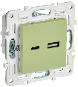 Розетка USB А+С 3,1А С/У Мятный Skandy