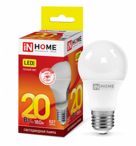 Лампа светодиодная LED-A60-VC 20Вт 230В Е27 3000К 1900Лм IN HOME