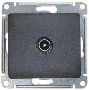 Розетка TV антенна С/У оконечная Антрацит Glossa