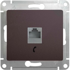 Розетка RJ11 С/У Графит Glossa