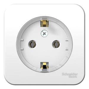 Розетка 1-м 16А О/У З/К с кольцом изолирующая пластина Белый Blanca