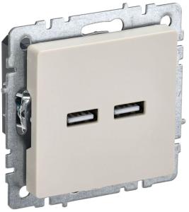 Розетка USB А+А 5В 3,1А С/У Бежевый Brite