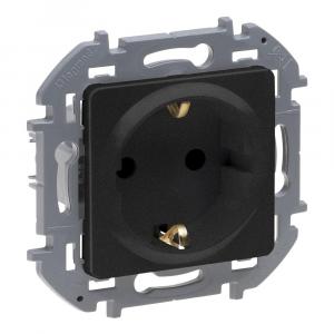 Розетка 2К+З - немецкий стандарт - 16 А - 250 В Антрацит Legrand INSPIRIA