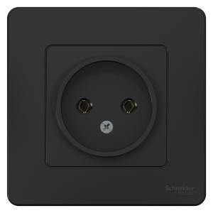 Розетка 1-м 16А С/У Антрацит Blanca