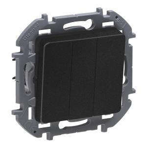 Выключатель трехклавишный 10 AX - 250 В Антрацит Legrand INSPIRIA