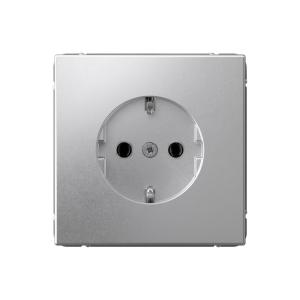 Розетка 1-м 16А С/У З/К Алюминий ArtGallery