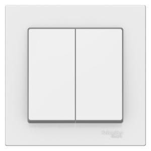 Выключатель 2-кл 10А С/У в сборе с рамкой Лотос AtlasDesign