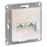 Розетка RJ45+RJ45 кат.5Е С/У Жемчуг AtlasDesign
