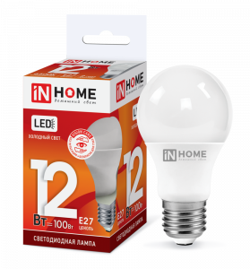Лампа светодиодная LED-A60-VC 12Вт 230В Е27 6500К 1140Лм IN HOME