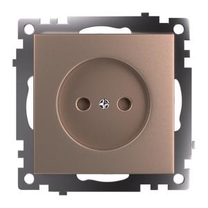 Розетка 1-м 10А С/У со шторками Шампань Катрин