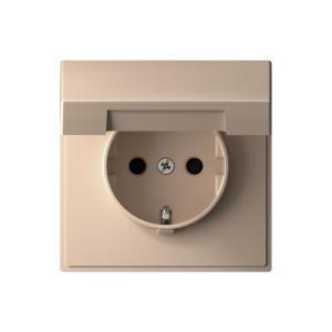 Розетка 1-м 16А С/У З/К со штор. с крышкой IP20 Песочный ArtGallery