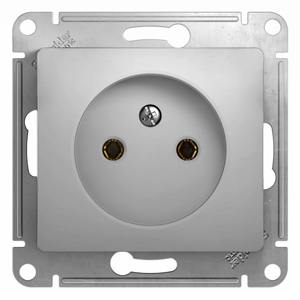 Розетка 1-м 16А С/У Алюминий Glossa
