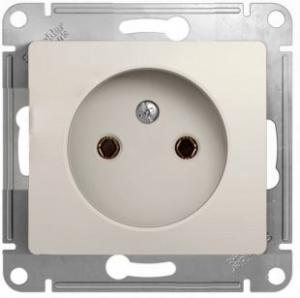 Розетка 1-м 16А С/У Молочный Glossa