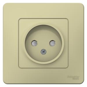 Розетка 1-м 16А С/У со шторками Бежевый Blanca