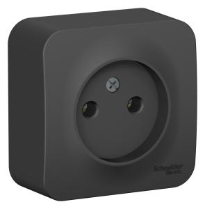 Розетка 1-м 16А О/У изолирующая пластина Антрацит Blanca