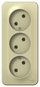 Розетка 3-м 16А О/У изолирующая пластина Бежевый Blanca