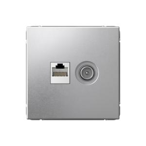 Розетка TV антенна + RJ45 кат.5E С/У Алюминий ArtGallery