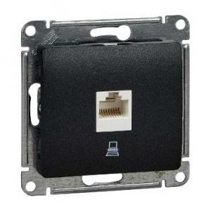 Розетка RJ45 кат.5Е С/У Антрацит Glossa