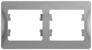 Рамка 2-я горизонтальная Алюминий Glossa
