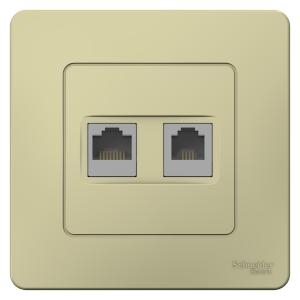 Розетка RJ45 кат.5E+ RJ11 С/У Бежевый Blanca