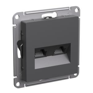 Розетка RJ45+RJ45 кат.5Е С/У Базальт AtlasDesign
