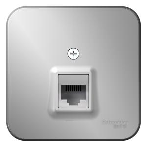 Розетка RJ11 О/У изолирующая пластина Алюминий Blanca