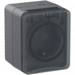 Розетка 1-м 16А О/У З/К со шторками Антрацит AtlasDesign Profi54