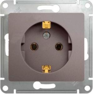 Розетка 1-м 16А С/У З/К Платина Glossa