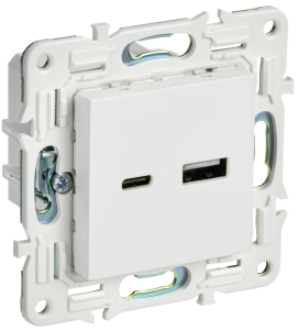 Розетка USB А+С 18Вт С/У Арктический белый Skandy
