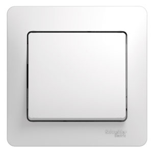 Выключатель 1-кл 10А С/У в сборе с рамкой Белый Glossa