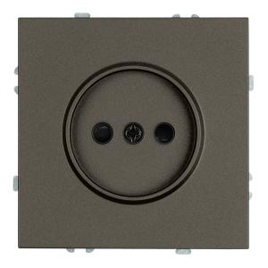 Розетка 1-м 16А С/У со шторками Антрацит Эмили
