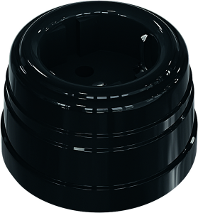 Розетка пластиковая, двухполюсная, с заземляющим контактом, цвет - черный, УСАДЬБА