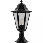 Светильник садово-парковый «Классика» (НТУ)  6204 1*100W, E27, 230V, IP44, цвет черный, 6-и гранник, на постамент, 195*195*455мм Feron