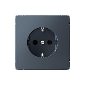 Розетка 1-м 16А С/У З/К со шторками Грифель ArtGallery