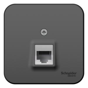 Розетка RJ11 О/У изолирующая пластина Антрацит Blanca