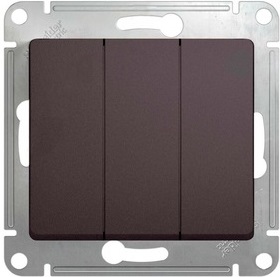 Выключатель 3-кл 10А С/У Графит Glossa